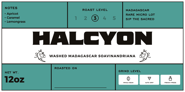Madagascar Halcyon label