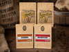 Spiritus Sampler — four 5 oz bags: Lilacia, Spiritus Signature Blend, Aether, and a featured single origin