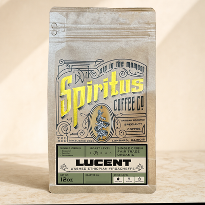 Ethiopia Yirgacheffe Lucent 12oz kraft bag, Spiritus Coffee Co.