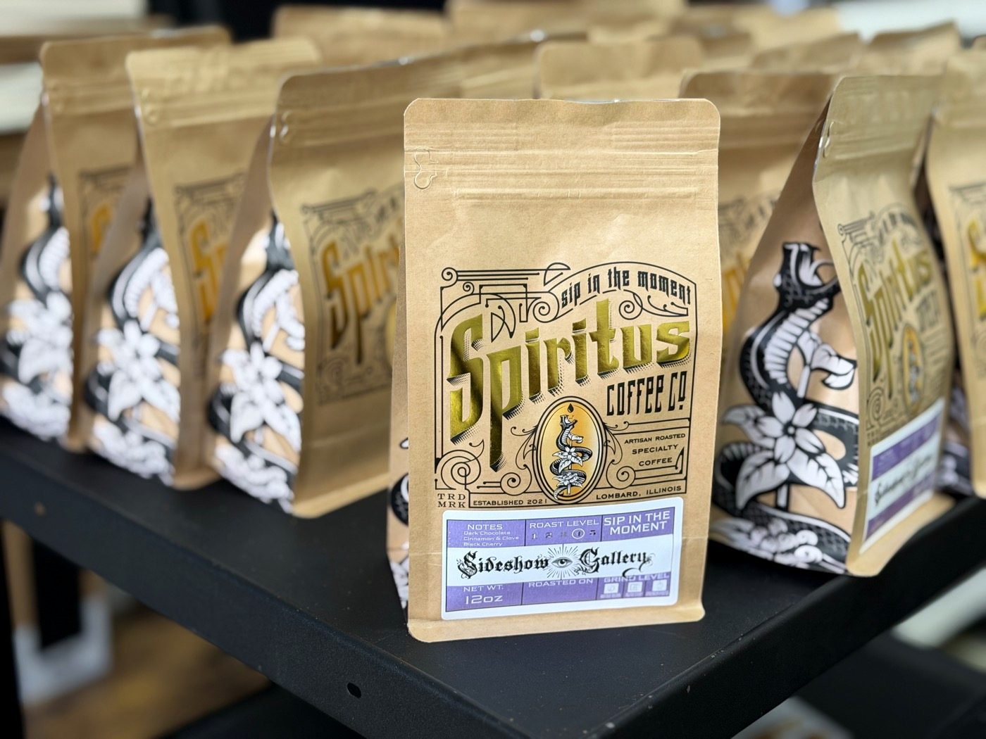 White label Spiritus coffee on a partner shop shelf