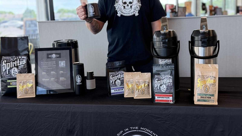 Nick pouring Spiritus samples at the Prairie Food Co-op in Lombard